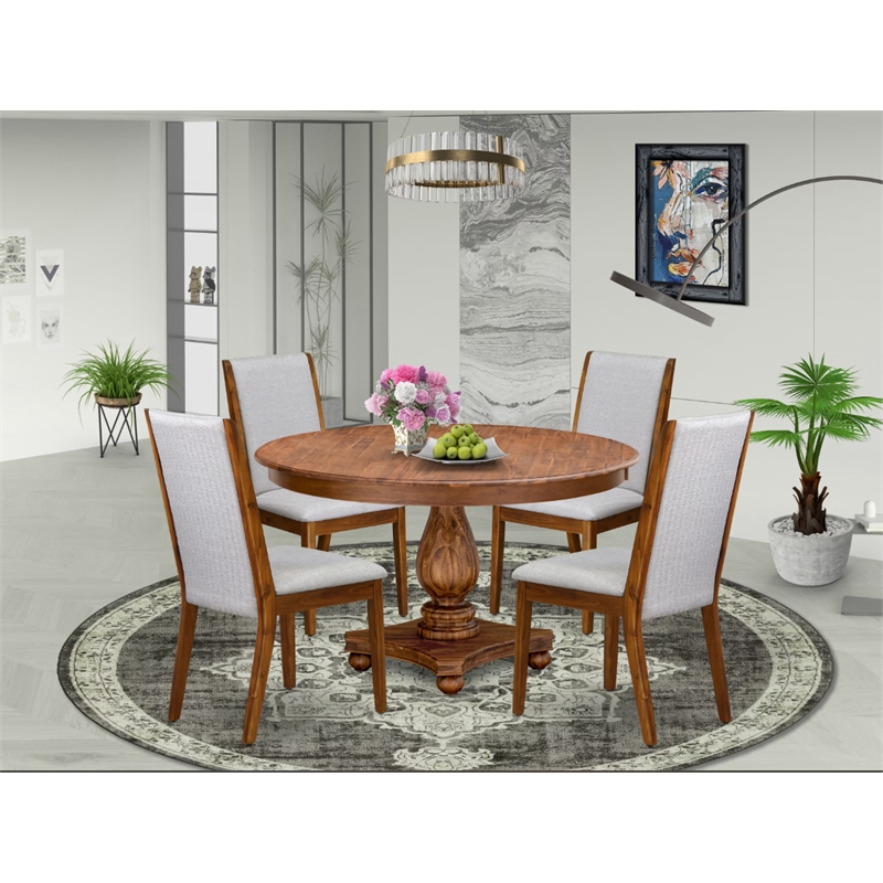 East West Furniture Ferris 5-Piece Dining Room Set in Walnut Finish