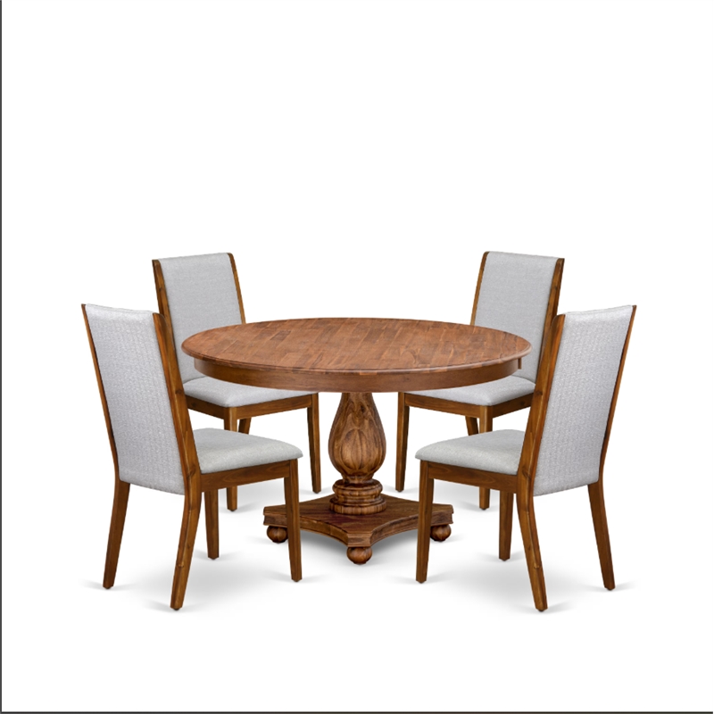 East West Furniture Ferris 5-Piece Dining Room Set in Walnut Finish