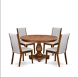 East West Furniture Ferris 5-Piece Dining Room Set in Walnut Finish
