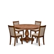 East West Furniture Ferris 5-Piece Kitchen Dining Set in Walnut Finish