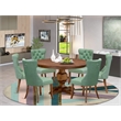 East West Furniture Ferris 7-Piece Dinner Set in Walnut Finish