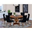 East West Furniture Ferris 7-Piece Dining Table Set in Walnut Finish