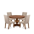 East West Furniture Ferris 5-Piece Modern Dining Set in Walnut Finish