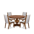 East West Furniture Ferris 5-Piece Modern Dining Set in Walnut Finish
