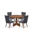 East West Furniture Ferris 5-Piece Modern Dining Set in Walnut Finish