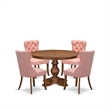 East West Furniture Ferris 5-Piece Modern Dining Set in Walnut Finish