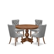 East West Furniture Ferris 5-Piece Modern Dining Set in Walnut Finish