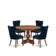 East West Furniture Ferris 5-Piece Kitchen Dining Set in Walnut Finish