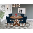 East West Furniture Ferris 5-Piece Kitchen Dining Set in Walnut Finish