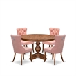 East West Furniture Ferris 5-Piece Kitchen Dining Set in Walnut Finish