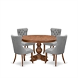 East West Furniture Ferris 5-Piece Kitchen Dining Set in Walnut Finish