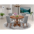 East West Furniture Ferris 5-Piece Kitchen Dining Set in Walnut Finish