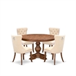 East West Furniture Ferris 5-Piece Dining Room Set in Walnut Finish