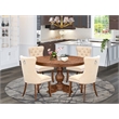 East West Furniture Ferris 5-Piece Dining Room Set in Walnut Finish