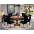 East West Furniture Ferris 7-Piece Dining Table Set in Walnut Finish