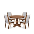 East West Furniture Ferris 5-Piece Dining Room Table Set in Walnut Finish