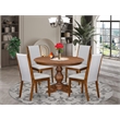 East West Furniture Ferris 5-Piece Dining Room Table Set in Walnut Finish