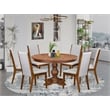 East West Furniture Ferris 7-Piece Kitchen Table Set in Walnut Finish