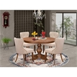East West Furniture Ferris 5-Piece Dining Table Set in Walnut Finish