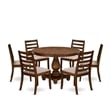 East West Furniture Ferris 7 Piece A Modern Dining Table Set in Walnut Finish