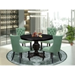 East West Furniture Ferris 5 Piece Round Kitchen Table Set in Black Finish