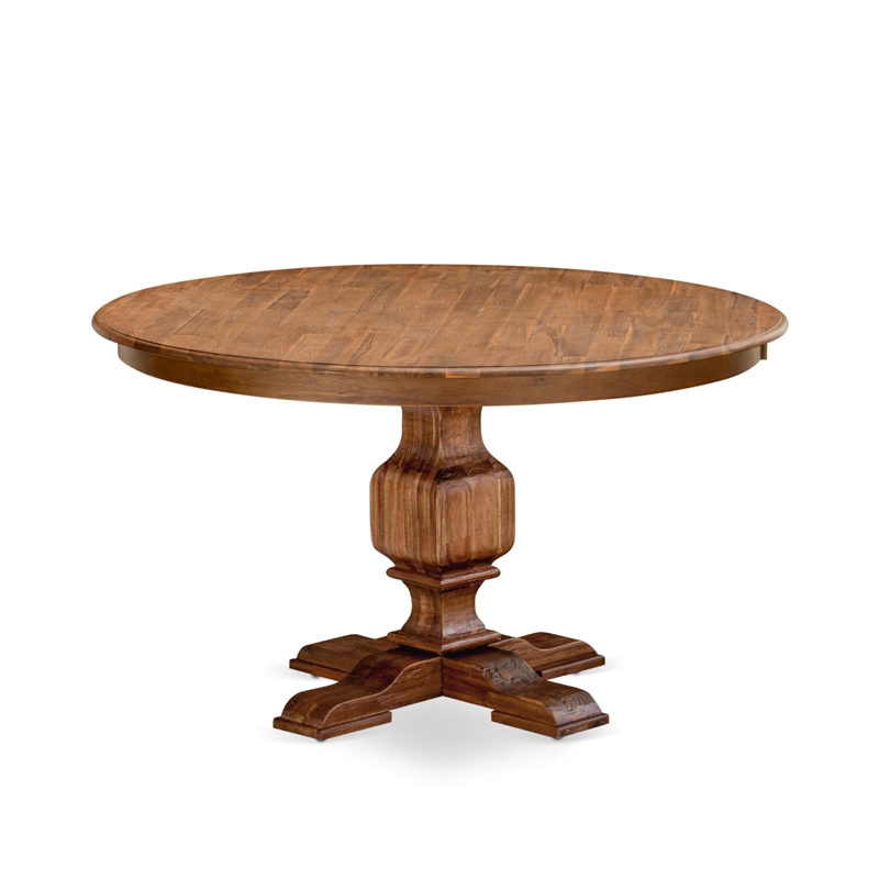 East West Furniture Ferris 7-Piece Dining Table Set in Walnut Finish