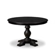 East West Furniture Ferris 7 Piece Round Kitchen Table Set in Black Finish