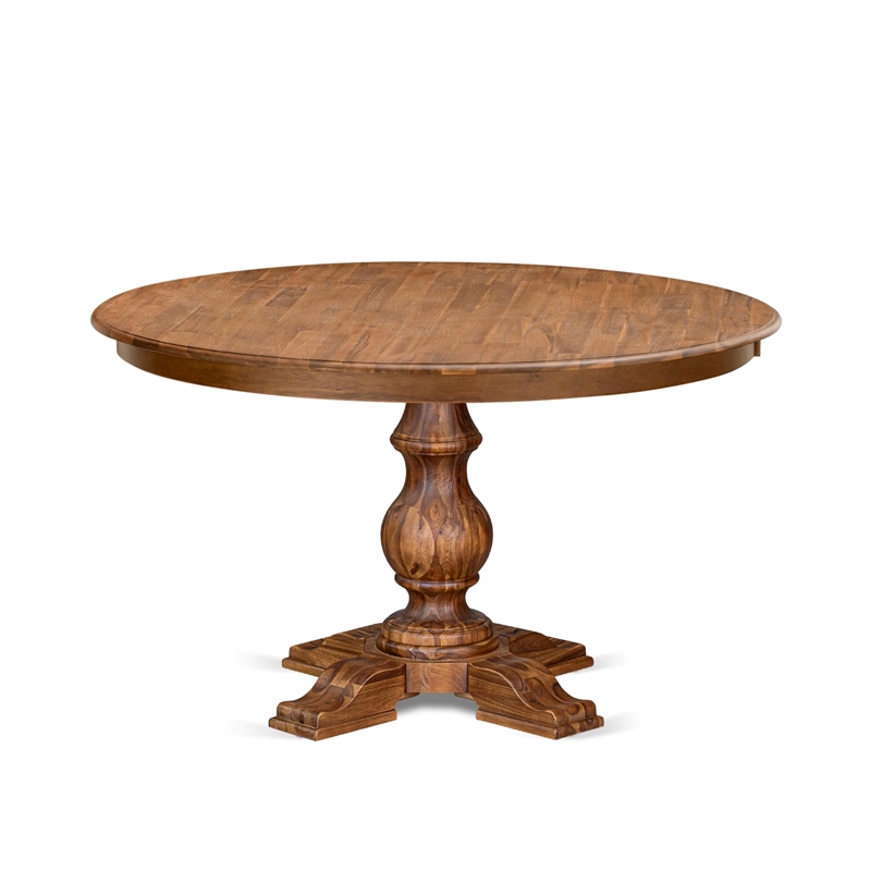 East West Furniture Ferris 7-Piece Modern Dining Table Set in Walnut Finish