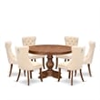 East West Furniture Ferris 7-Piece Kitchen Table Set in Walnut Finish