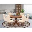 East West Furniture Ferris 7-Piece Kitchen Table Set in Walnut Finish