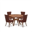 East West Furniture Ferris 5-Piece Modern Dining Set in Walnut Finish