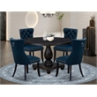 East West Furniture Irving 5 Piece Round Kitchen Set in Black Finish
