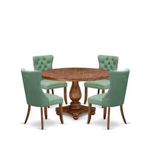 East West Furniture Irving 5-Piece Modern Dining Set in Walnut Finish