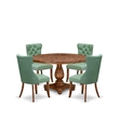 East West Furniture Irving 5-Piece Modern Dining Set in Walnut Finish