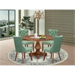 East West Furniture Irving 5-Piece Modern Dining Set in Walnut Finish
