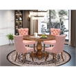 East West Furniture Irving 5-Piece Dining Table Set in Walnut Finish