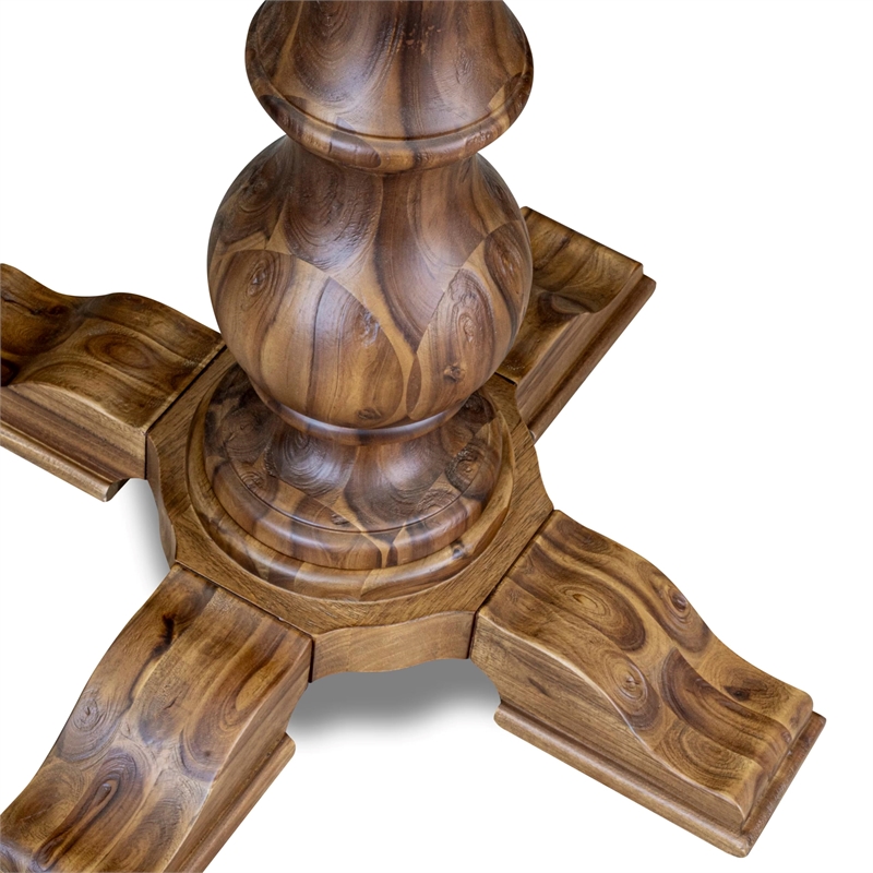 East West Furniture Ferris 7 Piece Round Dinette Set in Walnut Finish