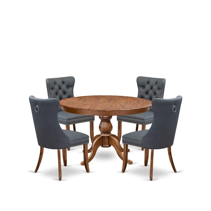 East West Furniture Ferris 5-Piece Kitchen Dining Set in Walnut Finish