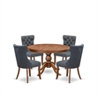 East West Furniture Ferris 5-Piece Kitchen Dining Set in Walnut Finish