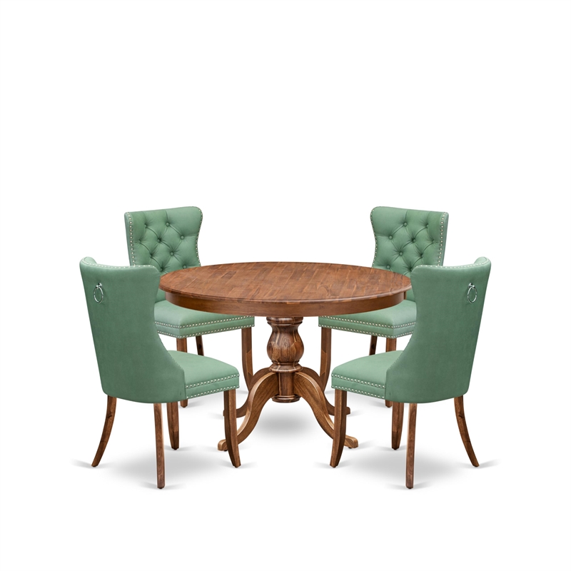 East West Furniture Ferris 5-Piece Dining Room Set in Walnut Finish