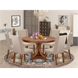 East West Furniture Ferris 7-Piece Modern Dining Table Set in Walnut Finish