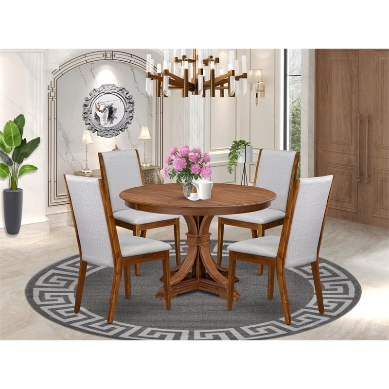 East West Furniture Ferris 5-Piece Kitchen Dining Set in Walnut Finish
