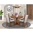 East West Furniture Ferris 5-Piece Kitchen Dining Set in Walnut Finish