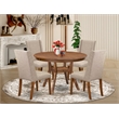 East West Furniture Ferris 5-Piece Kitchen Dining Set in Walnut Finish