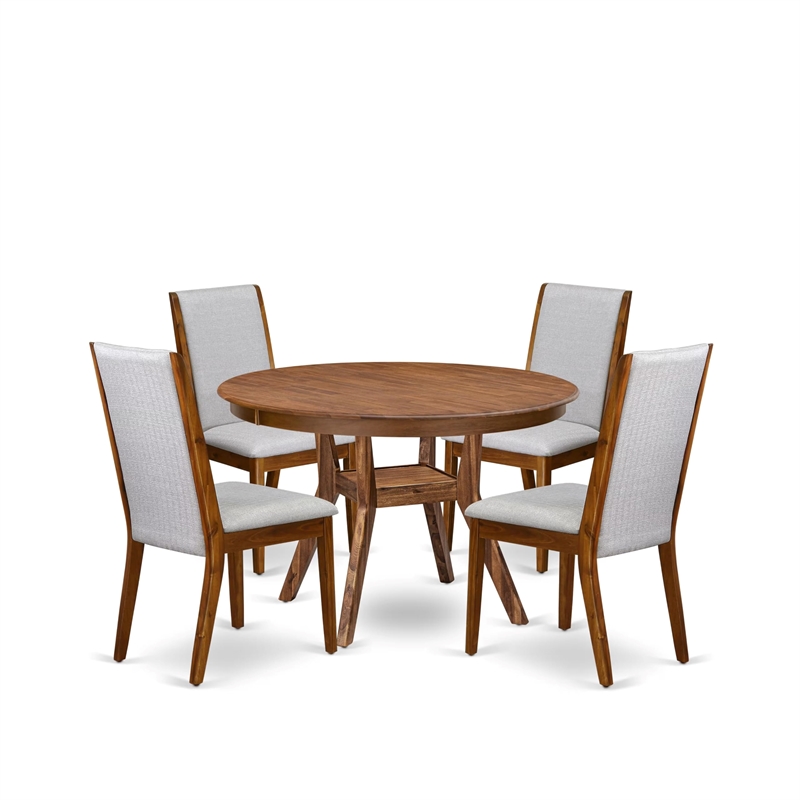 East West Furniture Ferris 5-Piece Dining Room Set in Walnut Finish