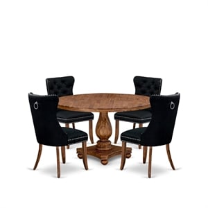East West Furniture Irving 5-Piece Modern Dining Set in Walnut Finish