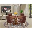 East West Furniture Irving 5-Piece Dining Table Set in Walnut Finish