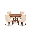 East West Furniture Ferris 5-Piece Mid Century Dining Set in Walnut Finish