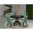 East West Furniture Ferris 5 Piece Round Kitchen Set in Black Finish