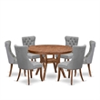 East West Furniture Ferris 7-Piece Modern Dining Table Set in Walnut Finish